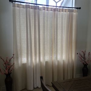 Linen Curtains set of 4 . Removable hookes